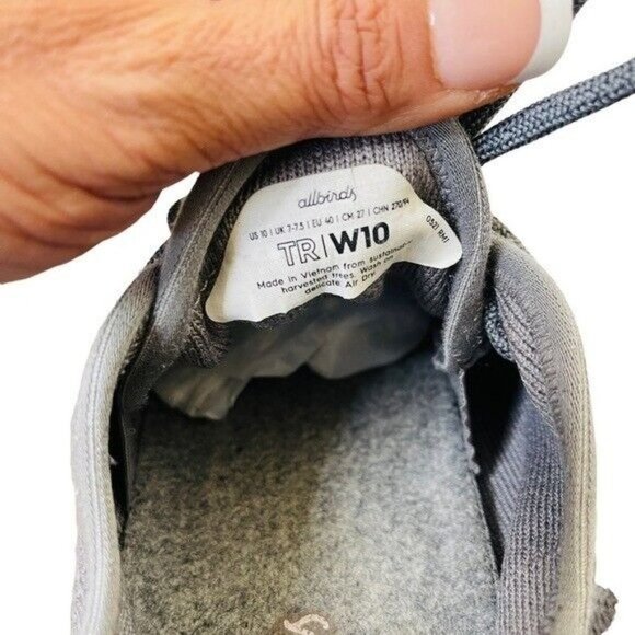 ALLBIRDS Women’s Tree Runners Gray Mist White Sole Size 10 - Picture 8 of 9